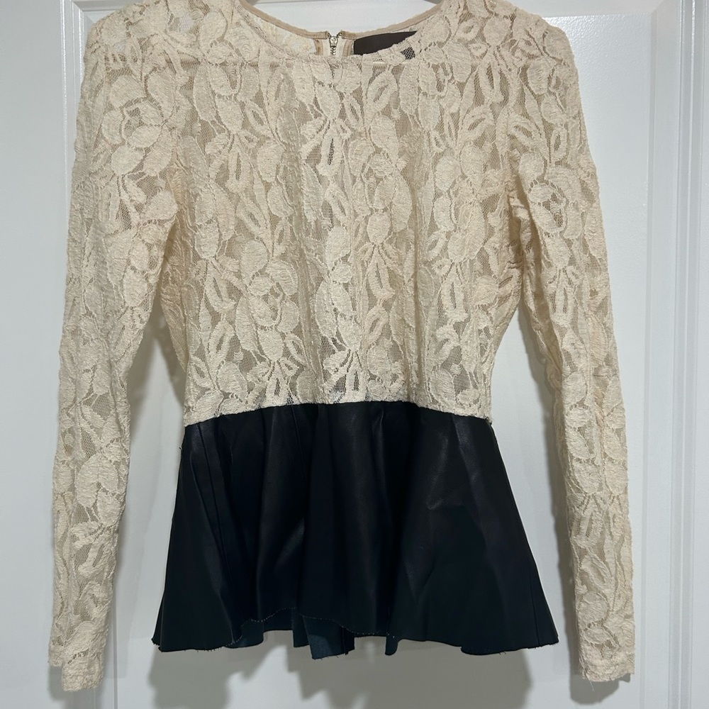 Blaque Label Faux Leather Peplum Top